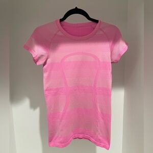 Pink lululemon short sleeve running top